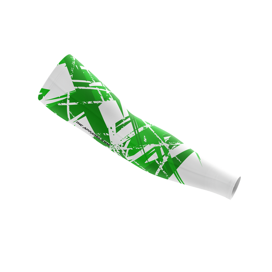 X Aurora Albus Darts Sleeve – Front View with White and Iridescent Gradient Design | INC-APPAREL