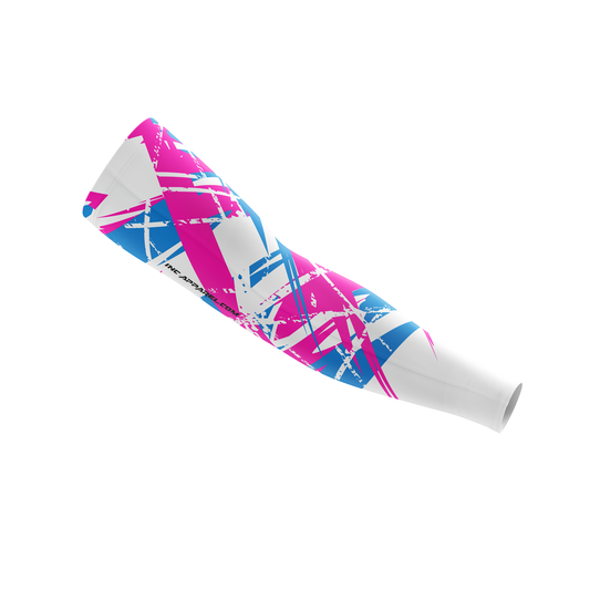 X Juno Albus Darts Sleeve – Front View with White Futuristic Design and Compression Fit | INC-APPAREL