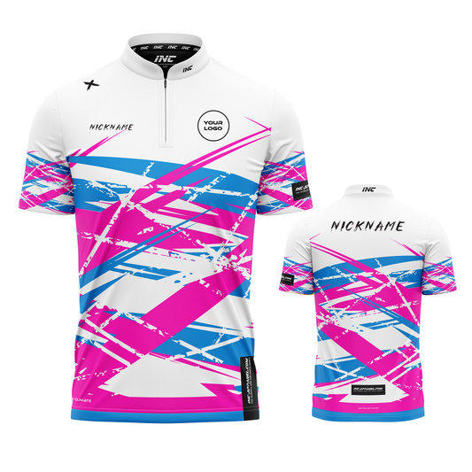 X Juno Albus Pro1 Darts Shirt from INC-APPAREL – white performance darts shirt with PRO1 collar and modern Juno design.