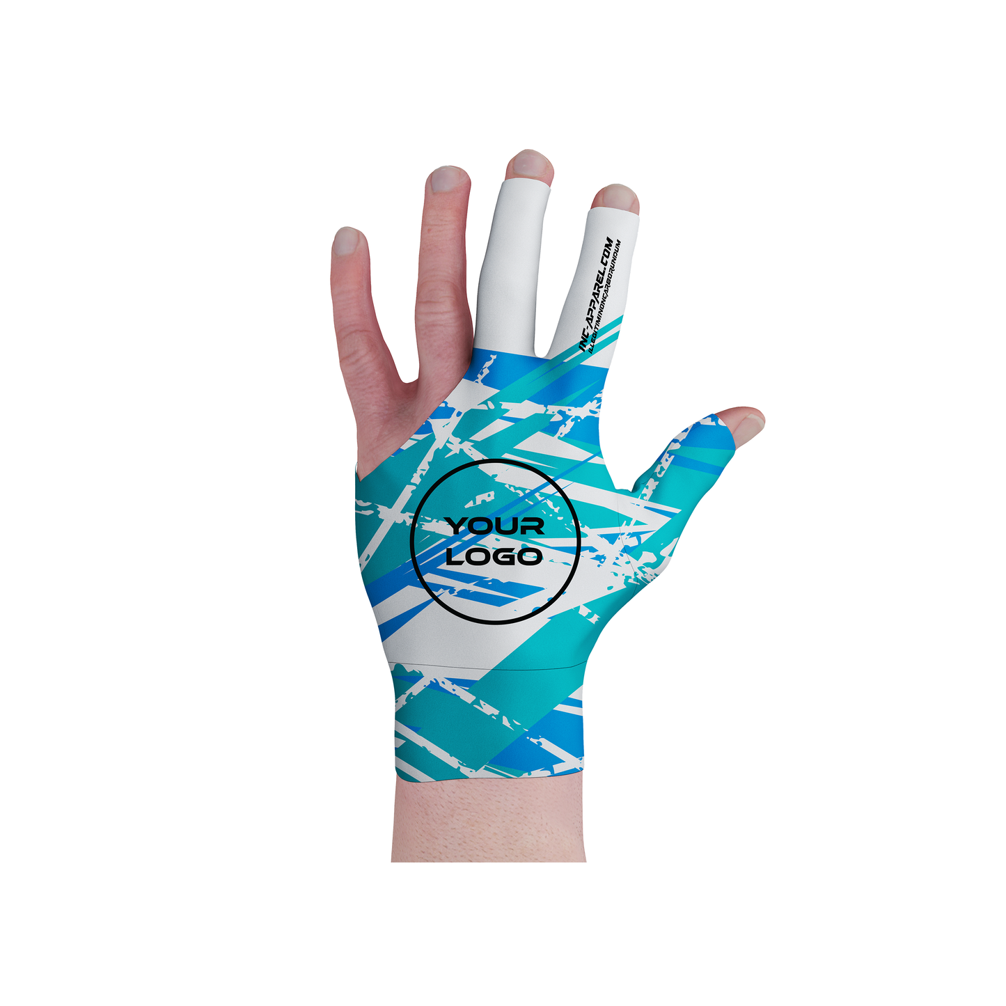 X Minerva Albus Pool Glove from INC-APPAREL – white performance pool glove with breathable fabric, non-slip palm, and Minerva Albus design.