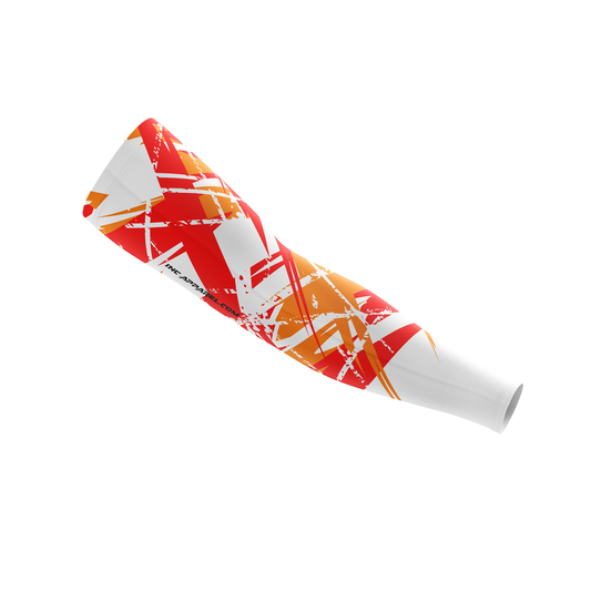 X Vesta Albus Darts Sleeve – Front View with White Heat-Inspired Design and Compression Fit | INC-APPAREL