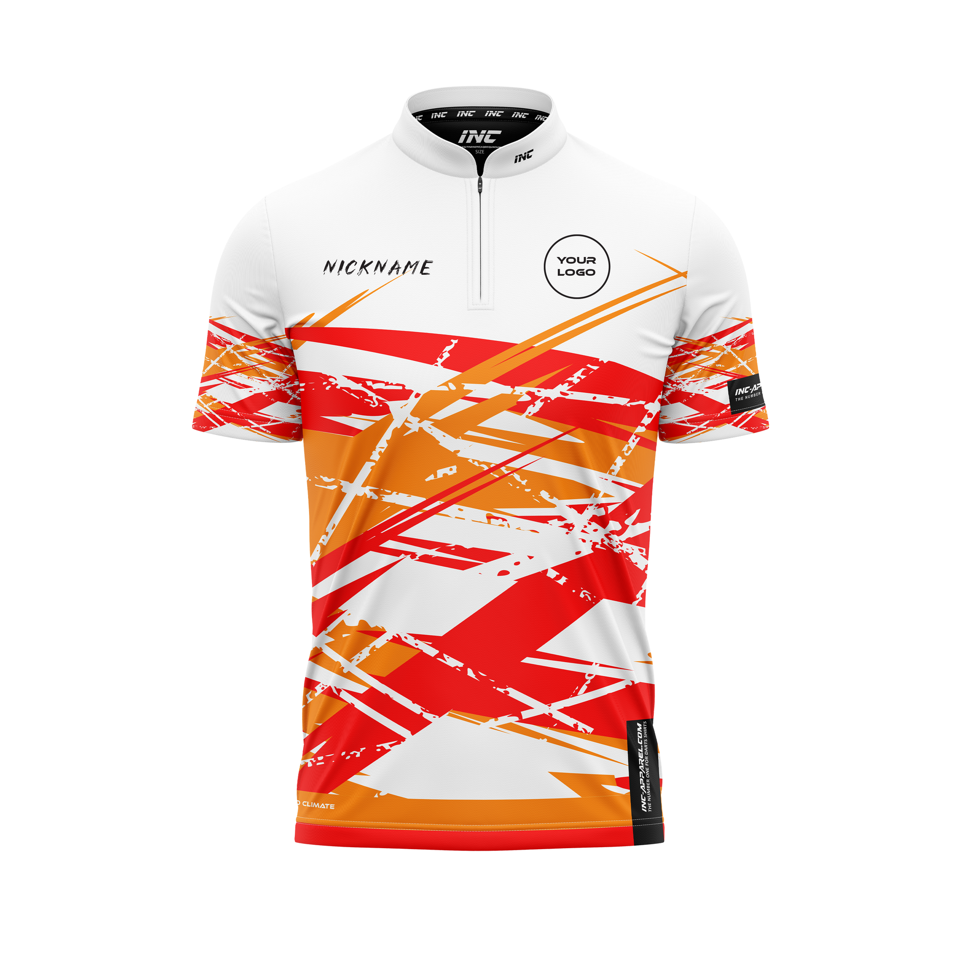 X Vesta Albus Pro1 Darts Shirt – Front View | INC-APPAREL