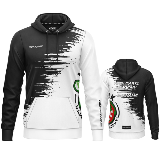 York Darts Academy Hoodie from INC-APPAREL – official team hoodie with soft cotton blend, adjustable hood, and academy logo.